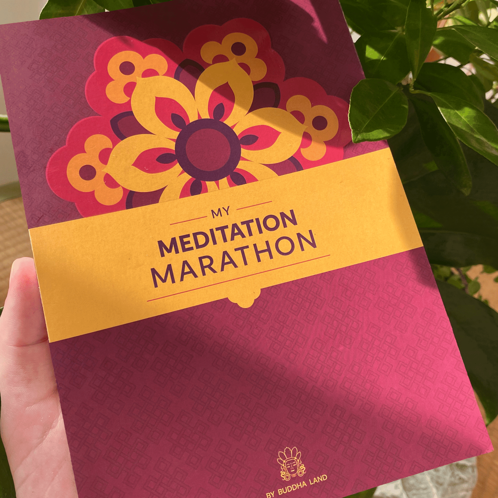 My Meditation Marathon mindfulness journal cover.